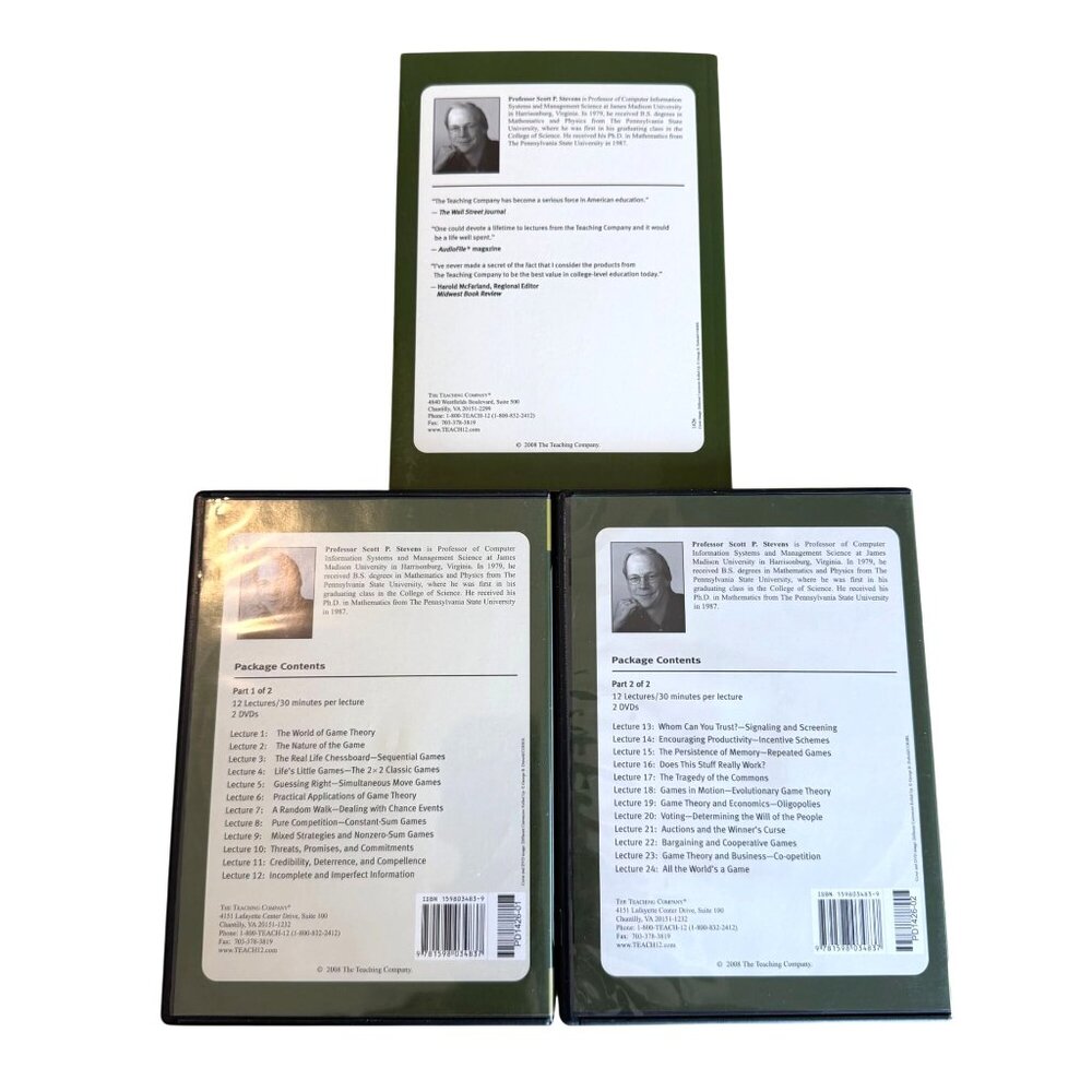 Great Courses Games People Play Game Theory Life Business Beyond DVDs Guidebook - Picture 2 of 4